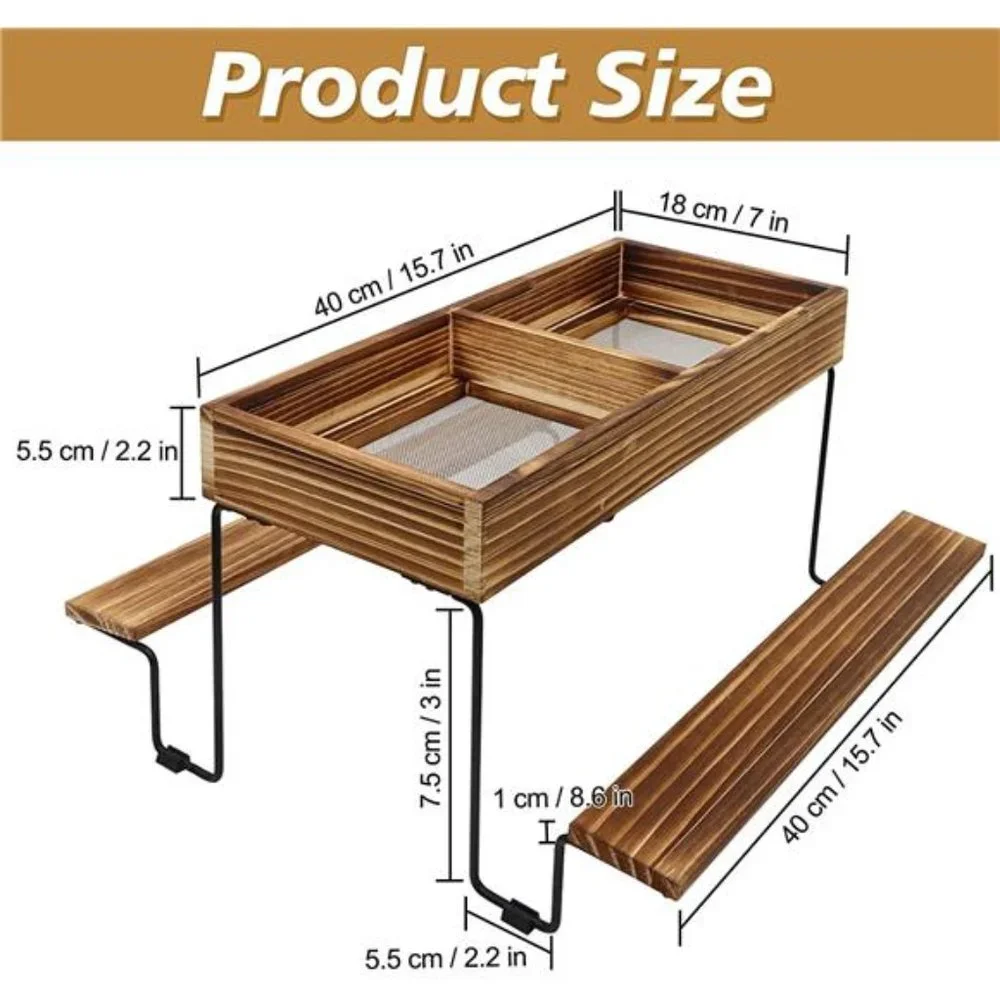 Chicken Feeder Table, Squirrel Feeder, Bird Feeder, Wood Chicken Picnic Table